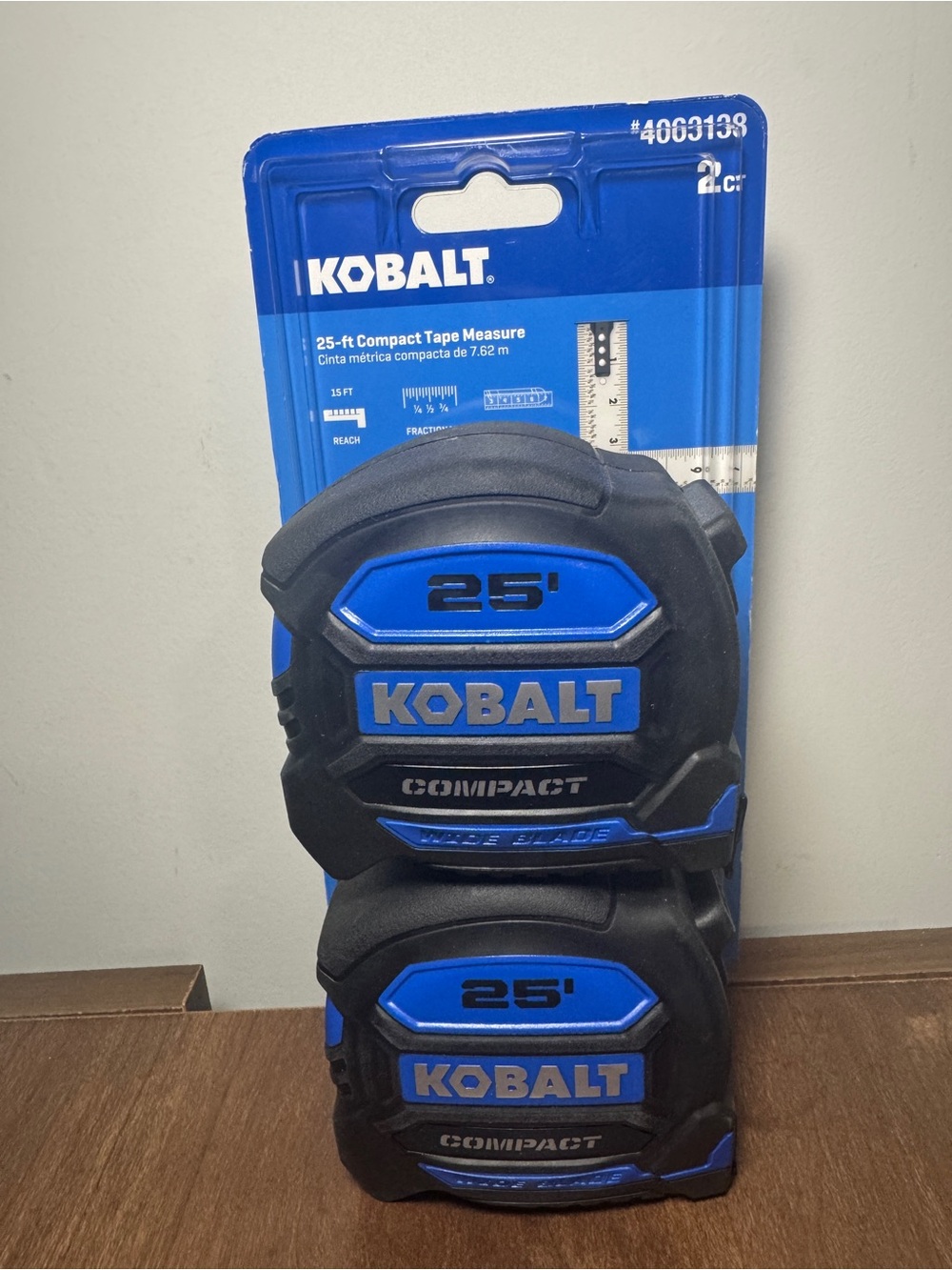 Kobalt 25' Compact Tape Measure 2 count - Blue/Black